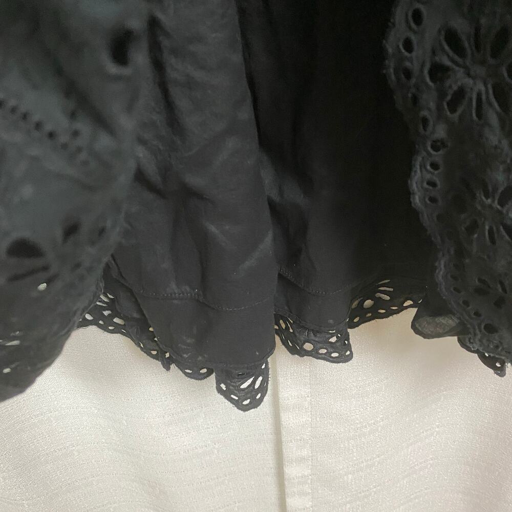 Kate Spade Black Eyelet Flounce Shirt Dress Sz.8 - Picture 10 of 16